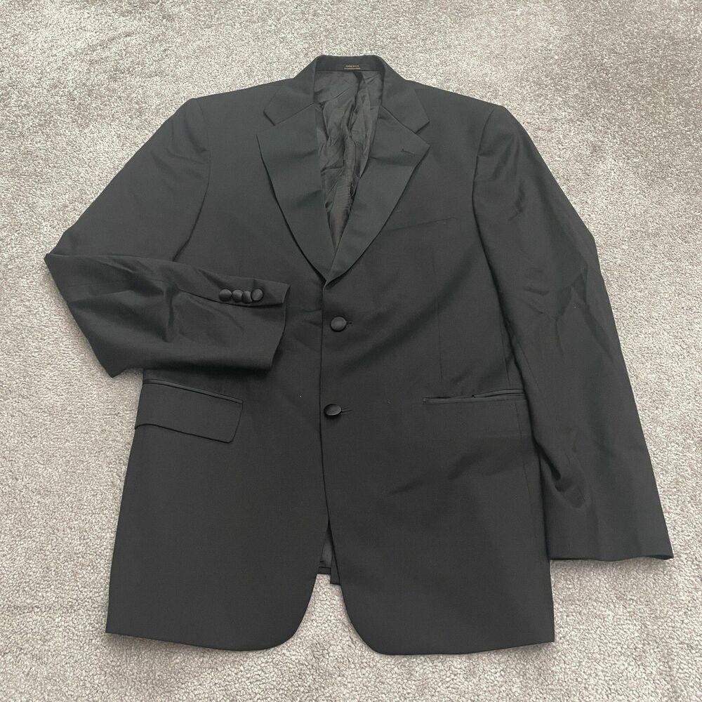 Hart Schaffner & Mark Nordstorm Blazer Suit Jacket Mens 38R Black Formal Work